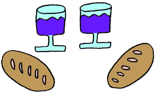パンとぶどう酒のイラスト