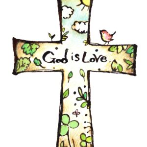 キリスト教イラスト無料素材、十字架、神は愛です